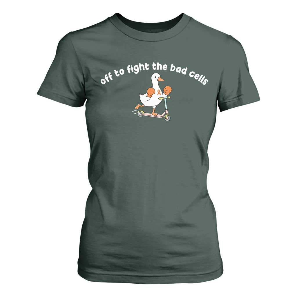 Funny Goose Leukemia Cancer Support T Shirt For Women Off To Fight The Bad Cells