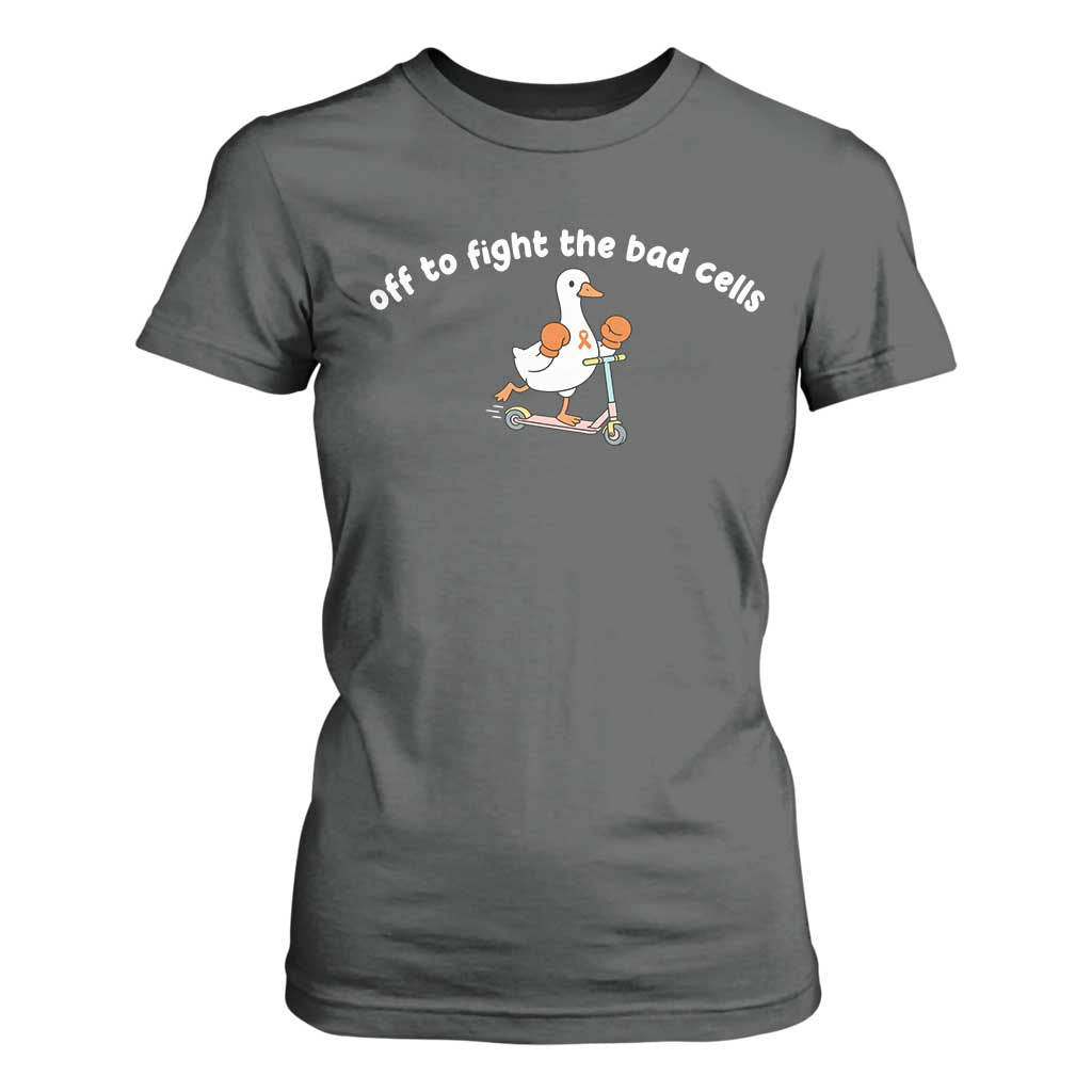 Funny Goose Leukemia Cancer Support T Shirt For Women Off To Fight The Bad Cells