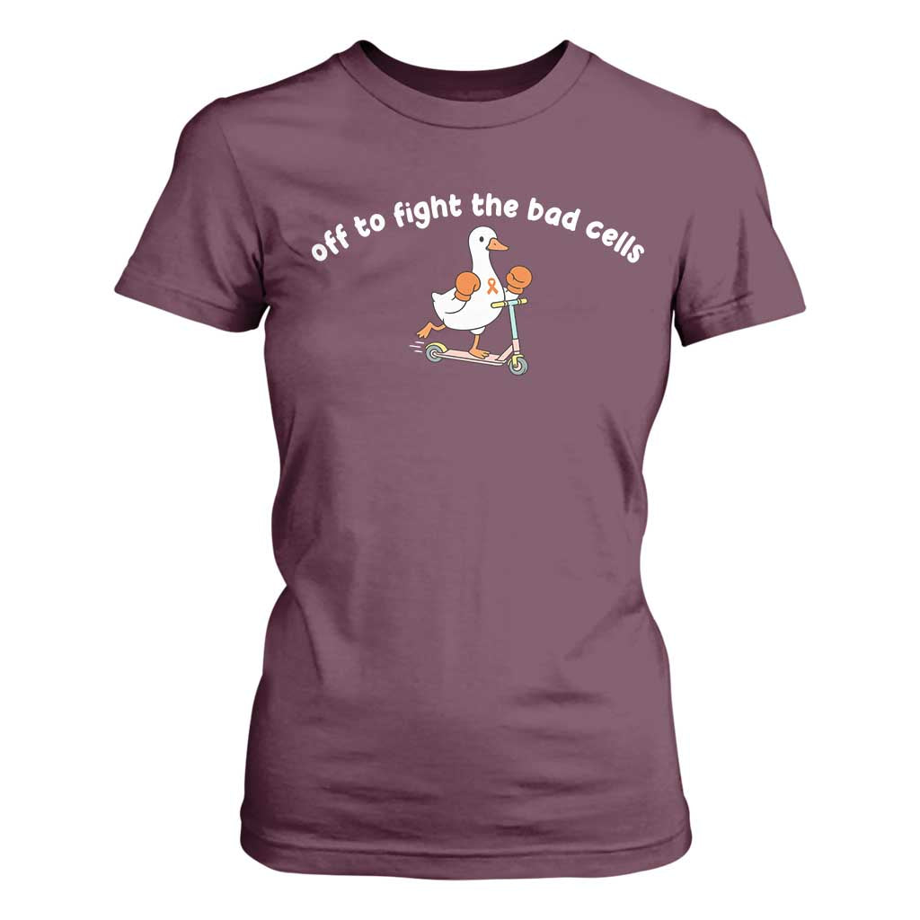 Funny Goose Leukemia Cancer Support T Shirt For Women Off To Fight The Bad Cells