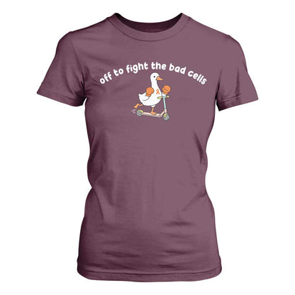 Funny Goose Leukemia Cancer Support T Shirt For Women Off To Fight The Bad Cells
