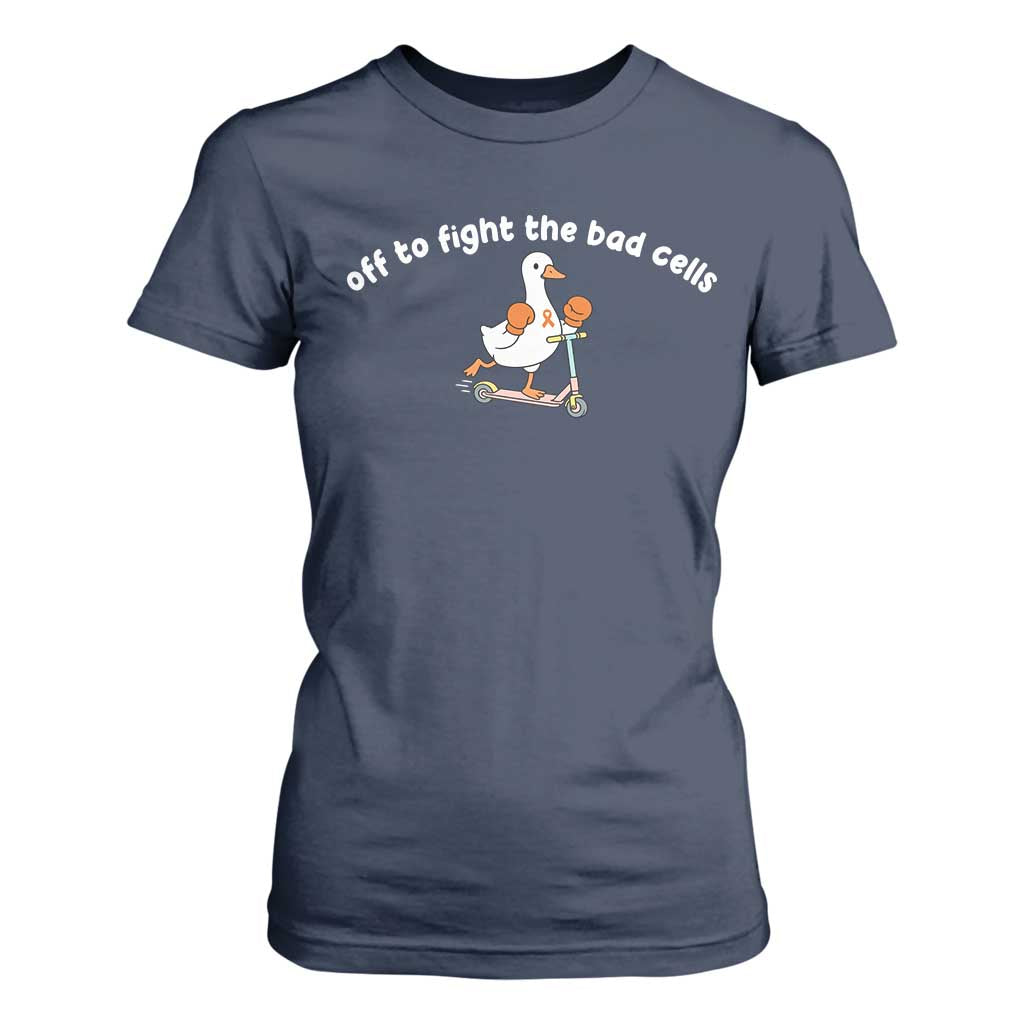 Funny Goose Leukemia Cancer Support T Shirt For Women Off To Fight The Bad Cells