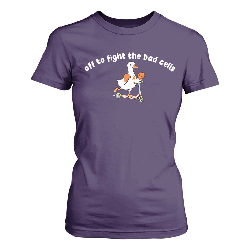 Funny Goose Leukemia Cancer Support T Shirt For Women Off To Fight The Bad Cells