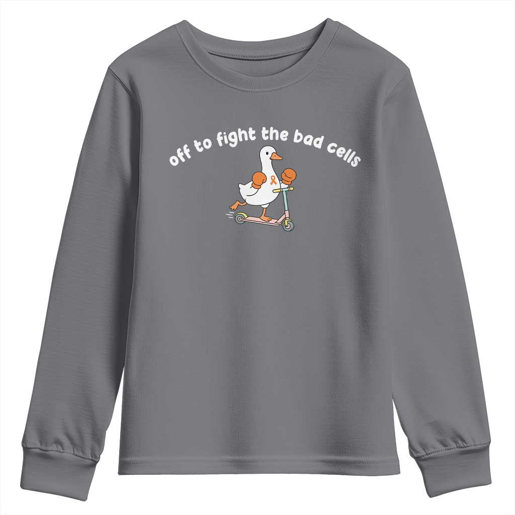 Funny Goose Leukemia Cancer Support Youth Sweatshirt Off To Fight The Bad Cells