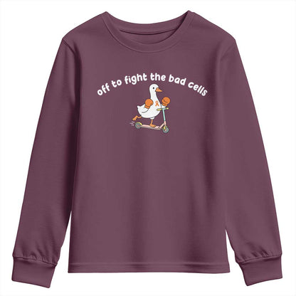 Funny Goose Leukemia Cancer Support Youth Sweatshirt Off To Fight The Bad Cells