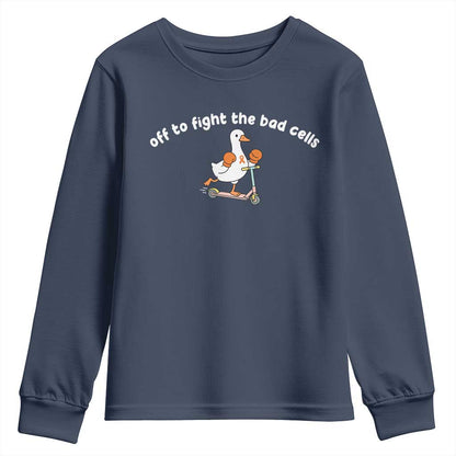 Funny Goose Leukemia Cancer Support Youth Sweatshirt Off To Fight The Bad Cells
