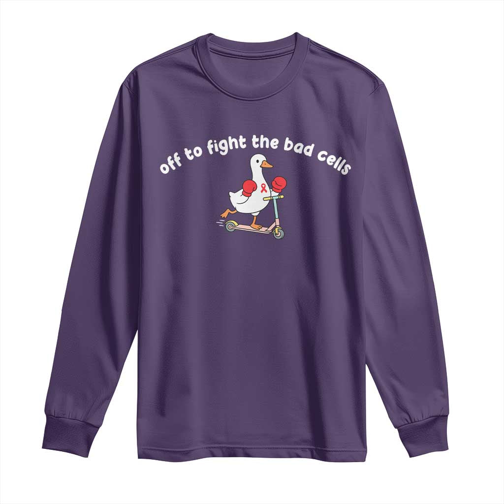 Funny Goose Blood Cancer Support Long Sleeve Shirt Off To Fight The Bad Cells