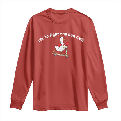 Funny Goose Blood Cancer Support Long Sleeve Shirt Off To Fight The Bad Cells