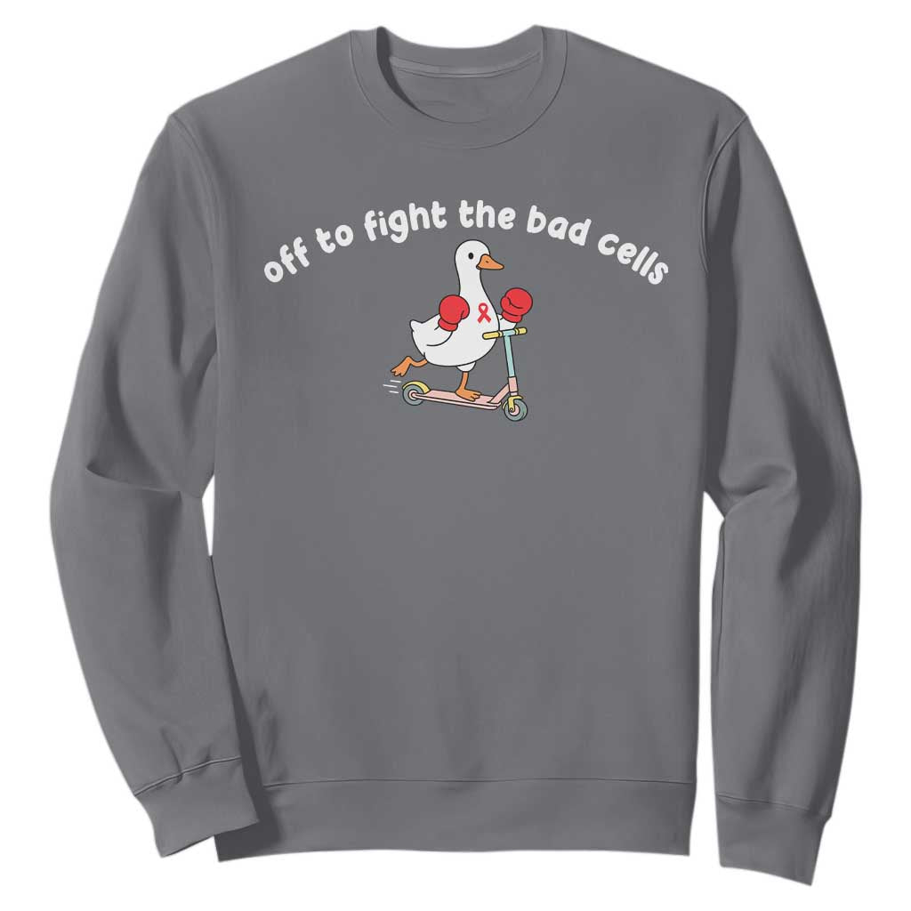Funny Goose Blood Cancer Support Sweatshirt Off To Fight The Bad Cells