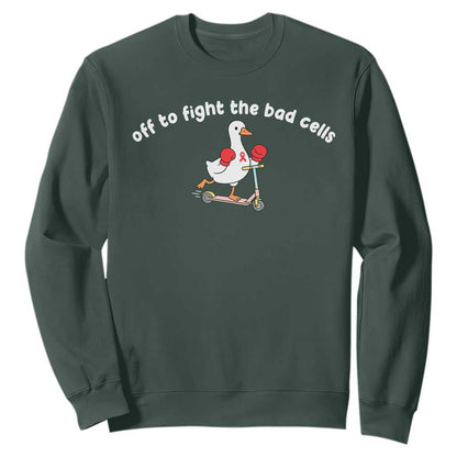 Funny Goose Blood Cancer Support Sweatshirt Off To Fight The Bad Cells