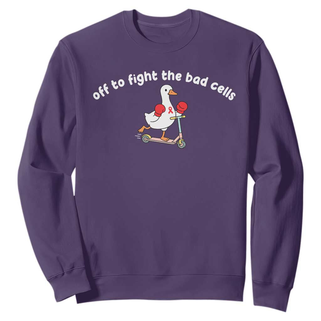 Funny Goose Blood Cancer Support Sweatshirt Off To Fight The Bad Cells