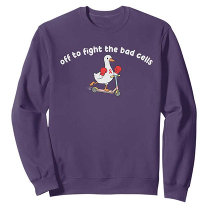 Funny Goose Blood Cancer Support Sweatshirt Off To Fight The Bad Cells