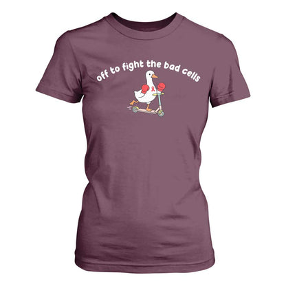 Funny Goose Blood Cancer Support T Shirt For Women Off To Fight The Bad Cells