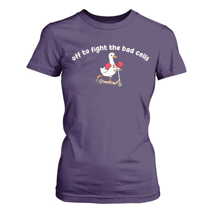 Funny Goose Blood Cancer Support T Shirt For Women Off To Fight The Bad Cells