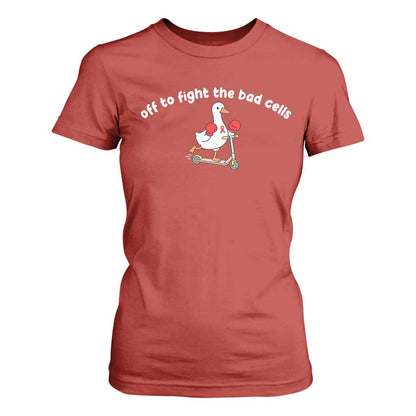 Funny Goose Blood Cancer Support T Shirt For Women Off To Fight The Bad Cells