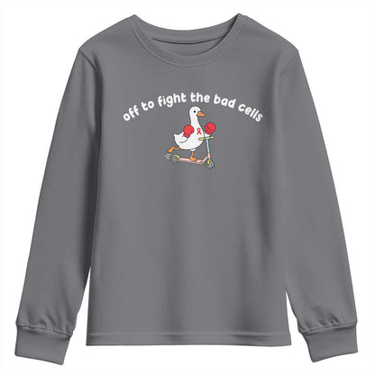 Funny Goose Blood Cancer Support Youth Sweatshirt Off To Fight The Bad Cells