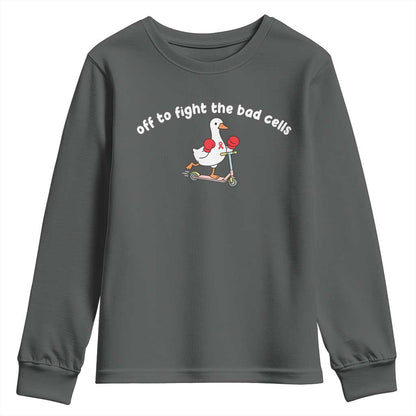 Funny Goose Blood Cancer Support Youth Sweatshirt Off To Fight The Bad Cells