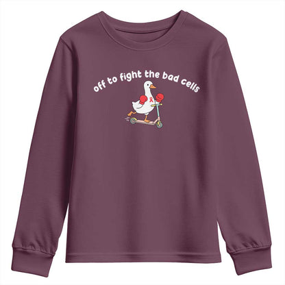 Funny Goose Blood Cancer Support Youth Sweatshirt Off To Fight The Bad Cells
