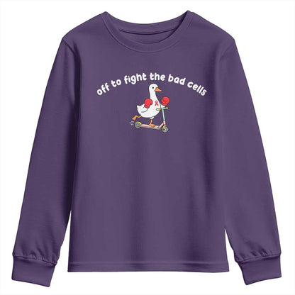Funny Goose Blood Cancer Support Youth Sweatshirt Off To Fight The Bad Cells