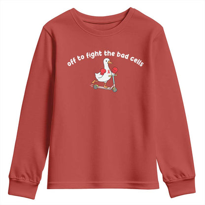 Funny Goose Blood Cancer Support Youth Sweatshirt Off To Fight The Bad Cells