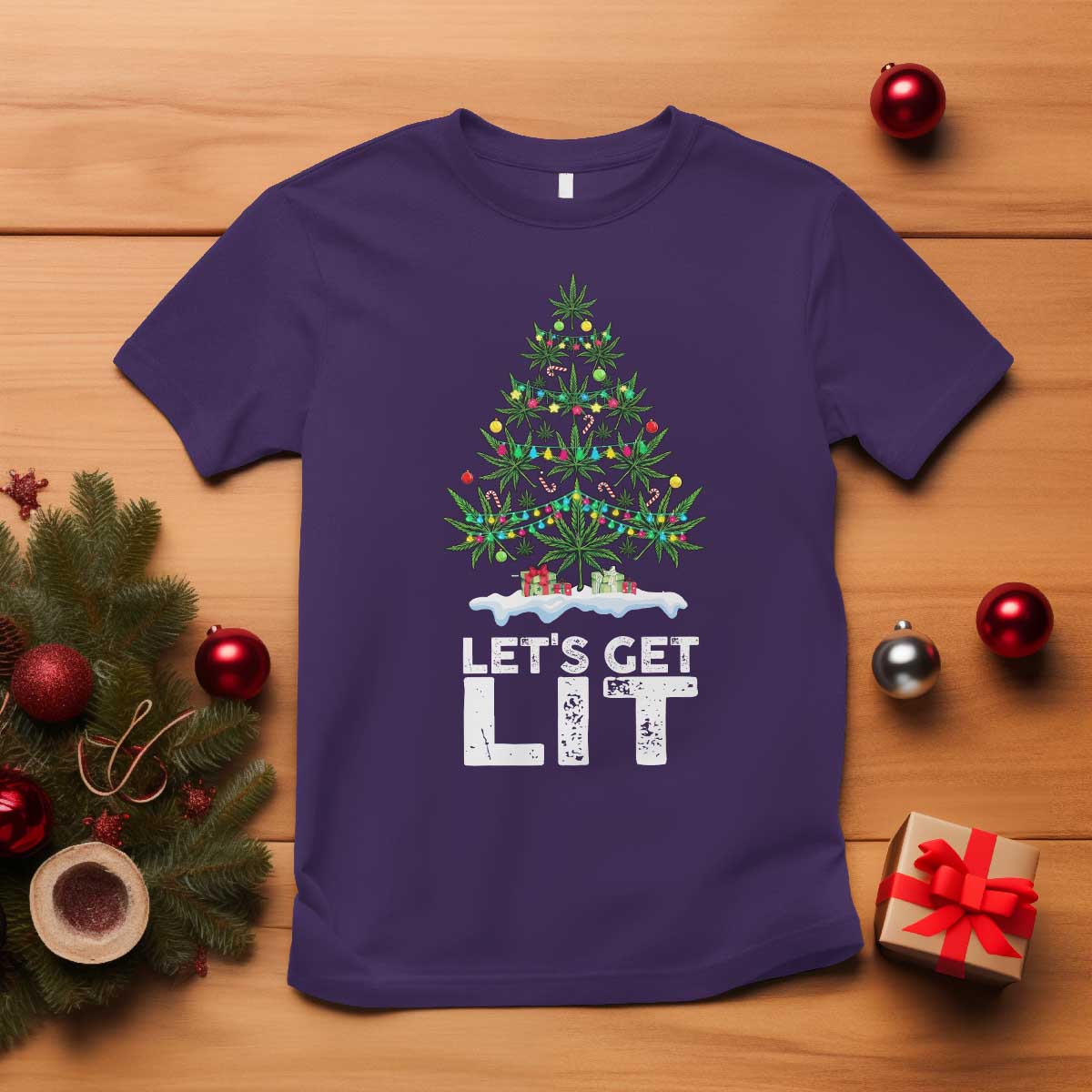funny-christmas-weed-t-shirt-lets-get-lit-weeds-xmas-tree