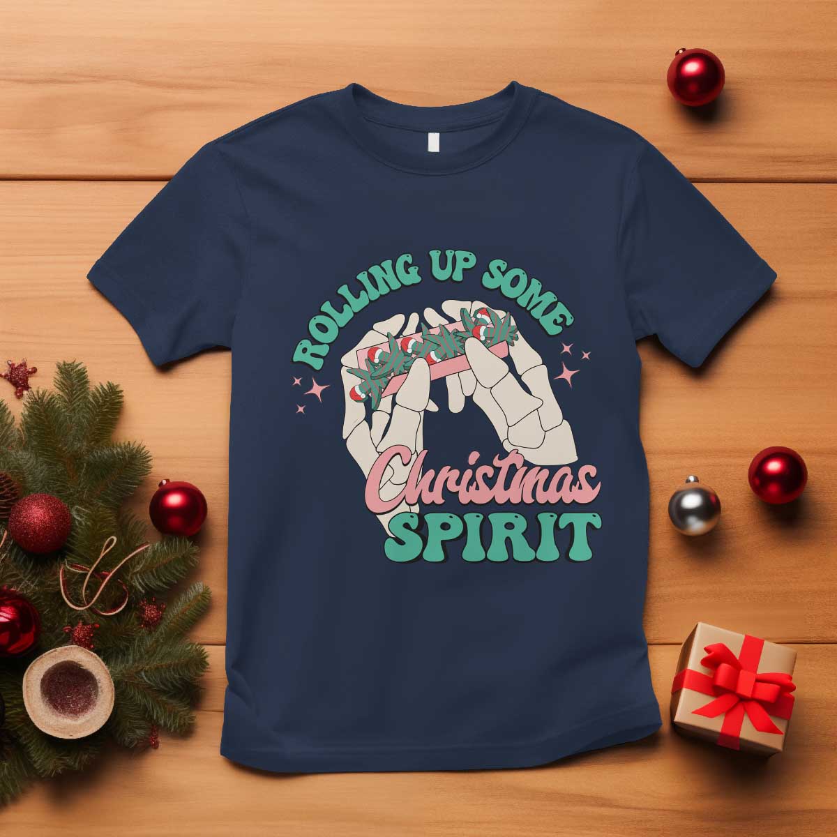 funny-weed-christmas-t-shirt-rolling-up-some-christmas-spirit-skeleton-hand