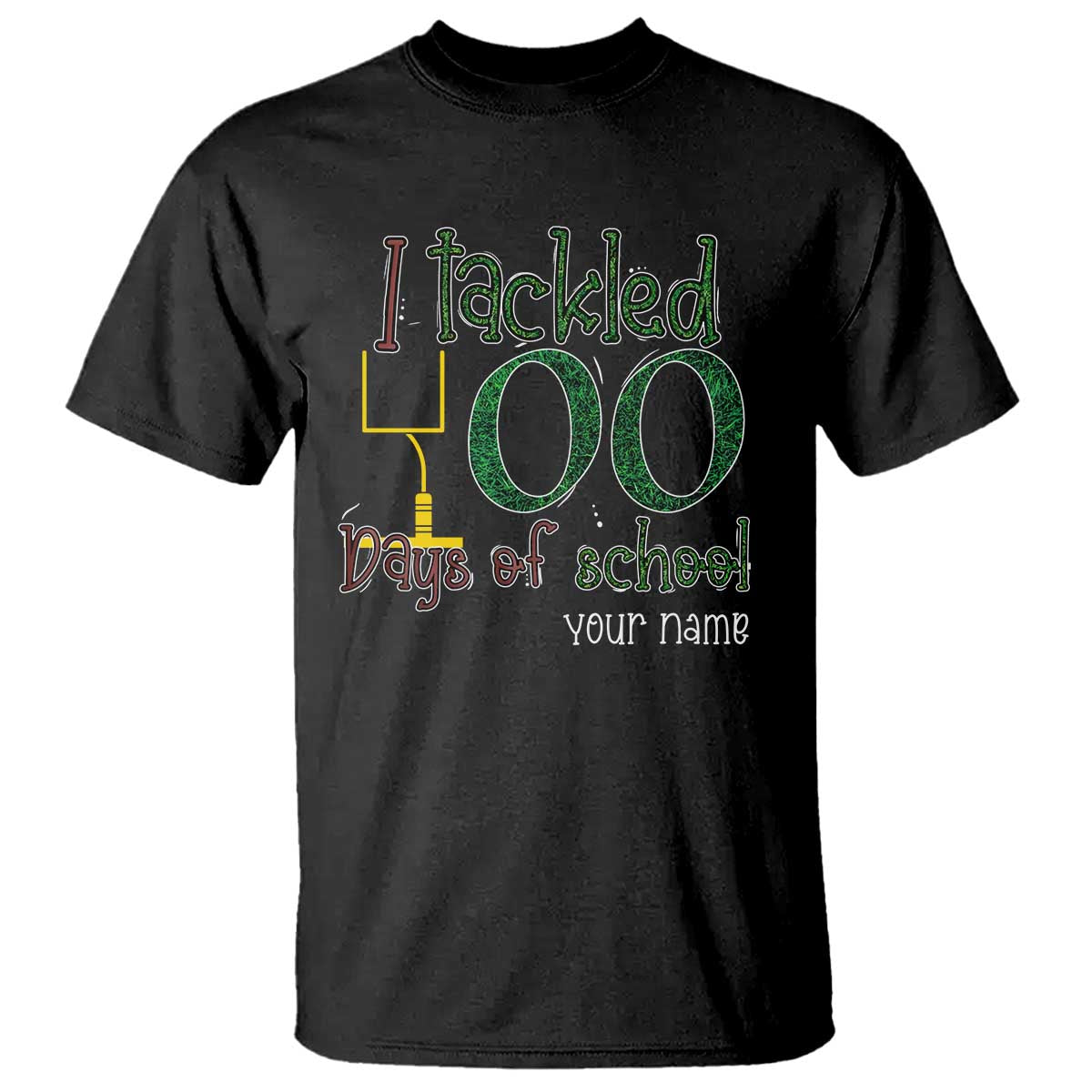 personalized-100th-day-of-school-football-t-shirt-custom-text-i-tackled-100-days-of-school
