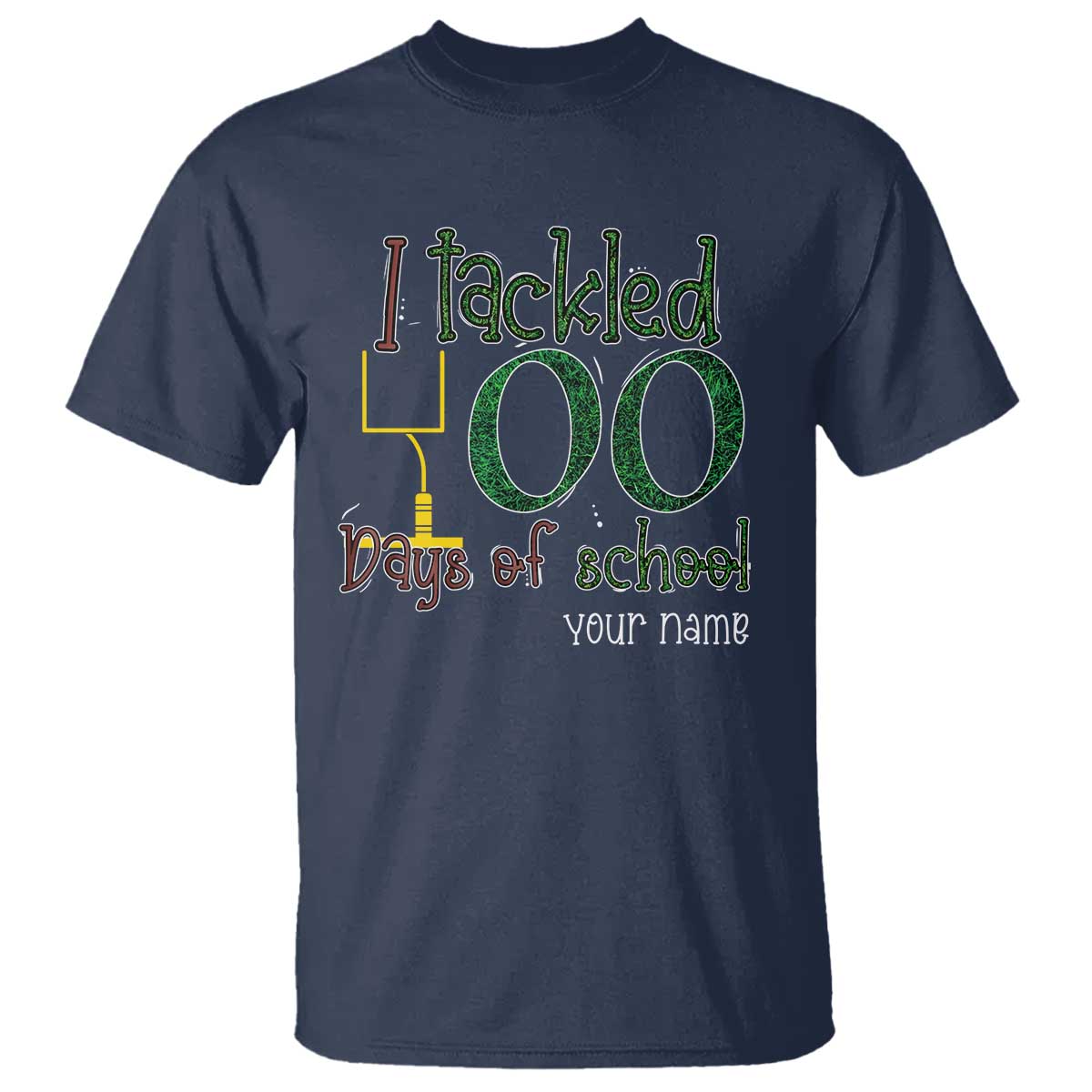 personalized-100th-day-of-school-football-t-shirt-custom-text-i-tackled-100-days-of-school