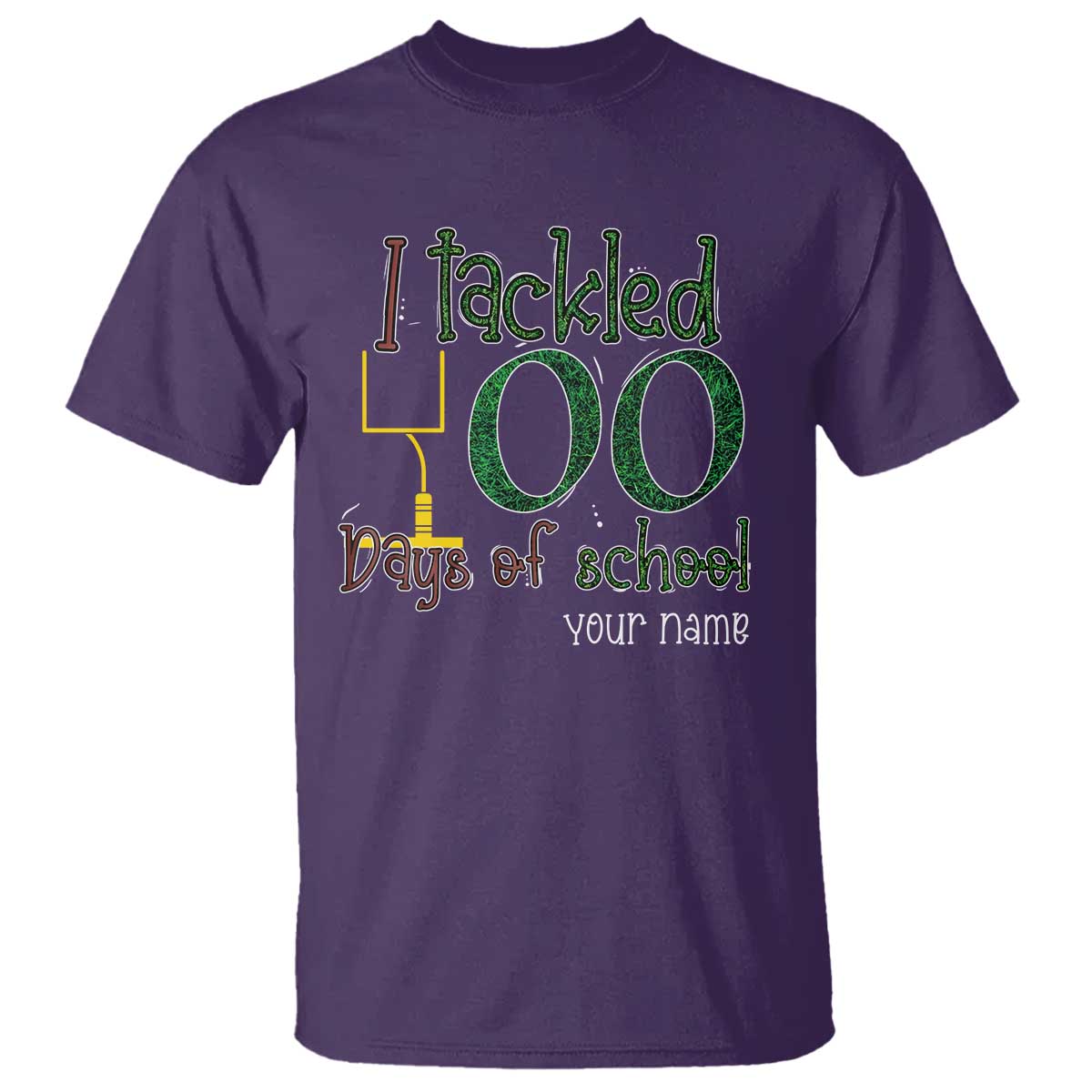 personalized-100th-day-of-school-football-t-shirt-custom-text-i-tackled-100-days-of-school