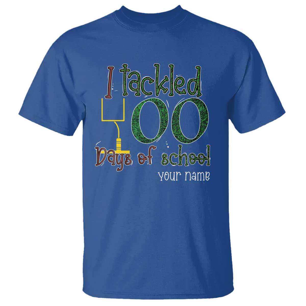 personalized-100th-day-of-school-football-t-shirt-custom-text-i-tackled-100-days-of-school