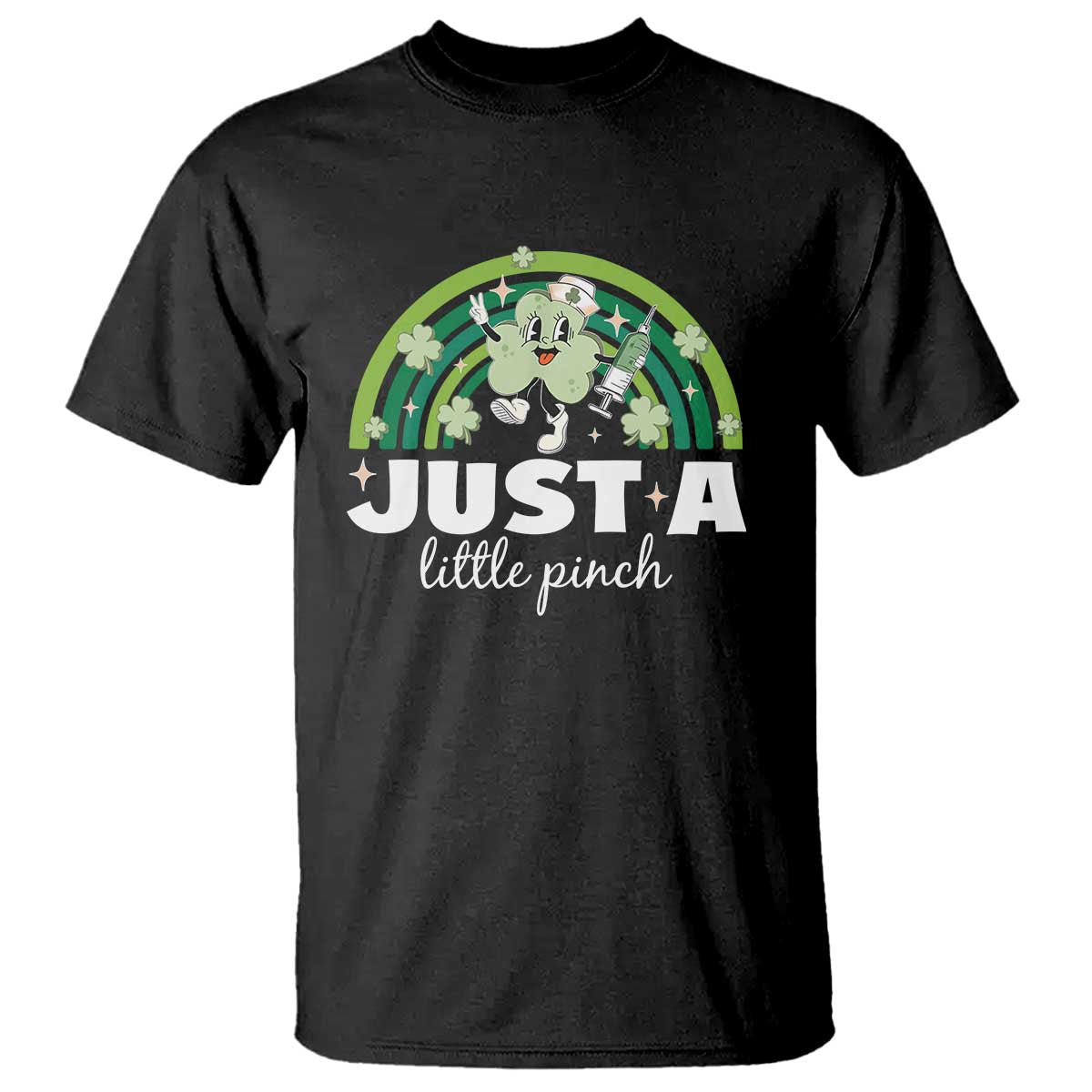 funny-st-patricks-day-nurse-t-shirt-just-a-little-pinch-rainbow-shamrock