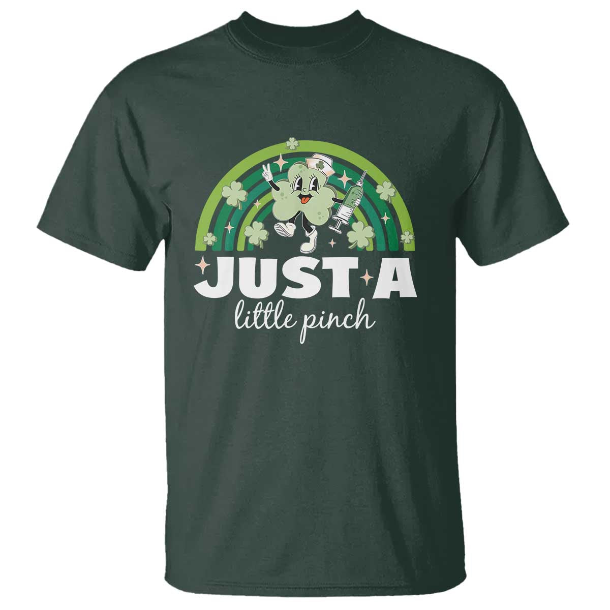 funny-st-patricks-day-nurse-t-shirt-just-a-little-pinch-rainbow-shamrock