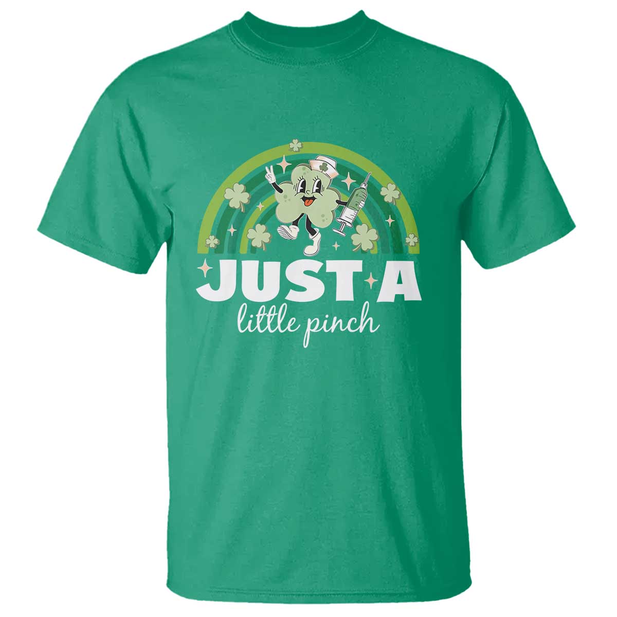 funny-st-patricks-day-nurse-t-shirt-just-a-little-pinch-rainbow-shamrock