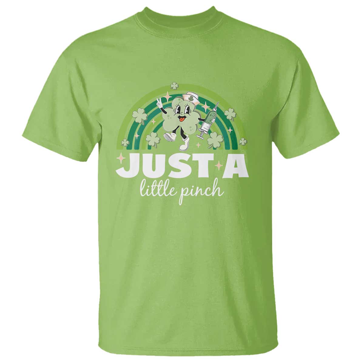 funny-st-patricks-day-nurse-t-shirt-just-a-little-pinch-rainbow-shamrock