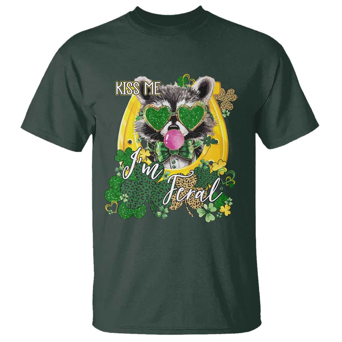 funny-st-patricks-day-racoon-t-shirt-kiss-me-im-feral-horseshoe-shamrock