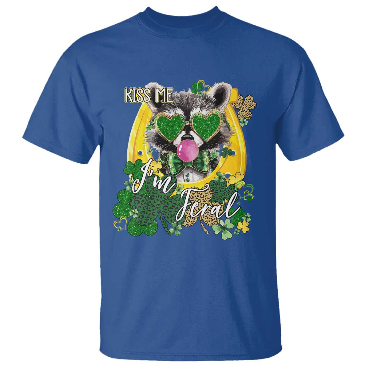 funny-st-patricks-day-racoon-t-shirt-kiss-me-im-feral-horseshoe-shamrock