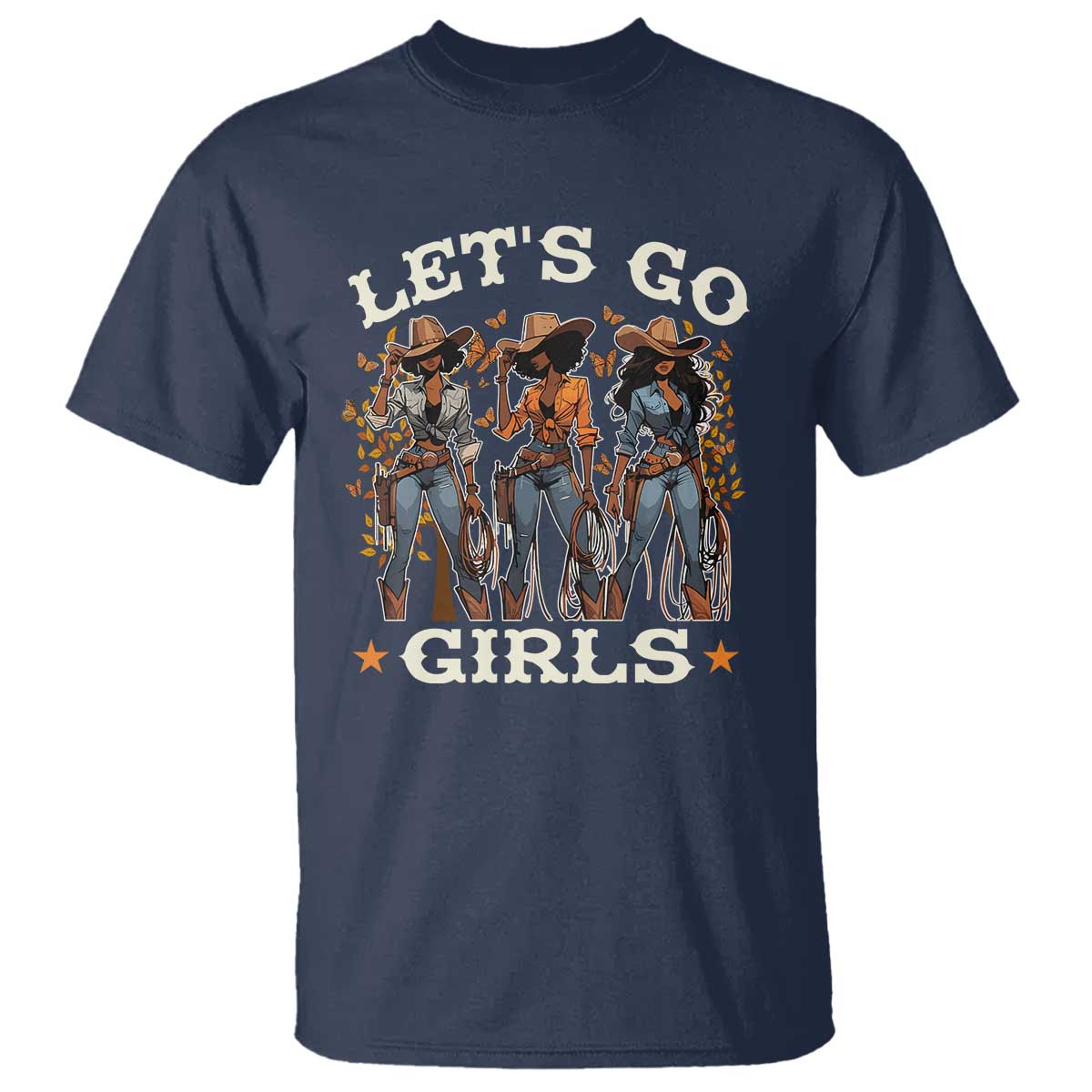 black-cowgirl-t-shirt-lets-go-girl-black-history-texas-country