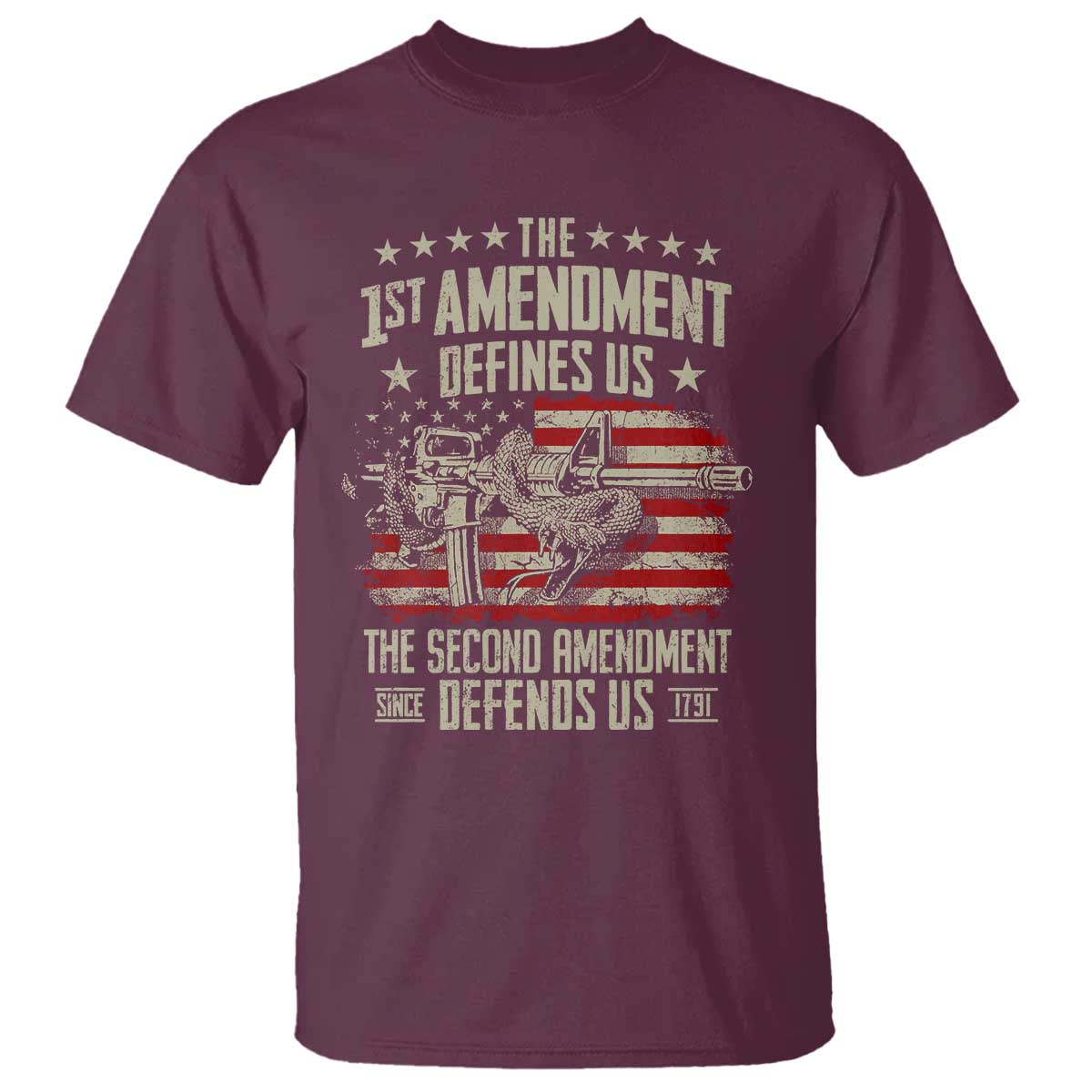 the-1st-amendment-defines-us-the-second-defends-us-since-1791-t-shirt-vintage-american-flag