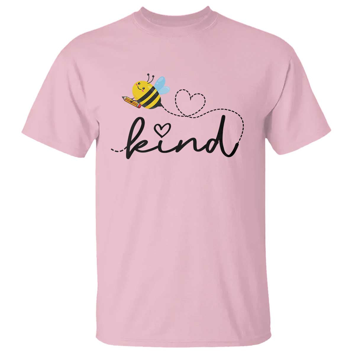 positive-quote-bee-t-shirt-be-kind-pencil-back-to-school-bumblebee