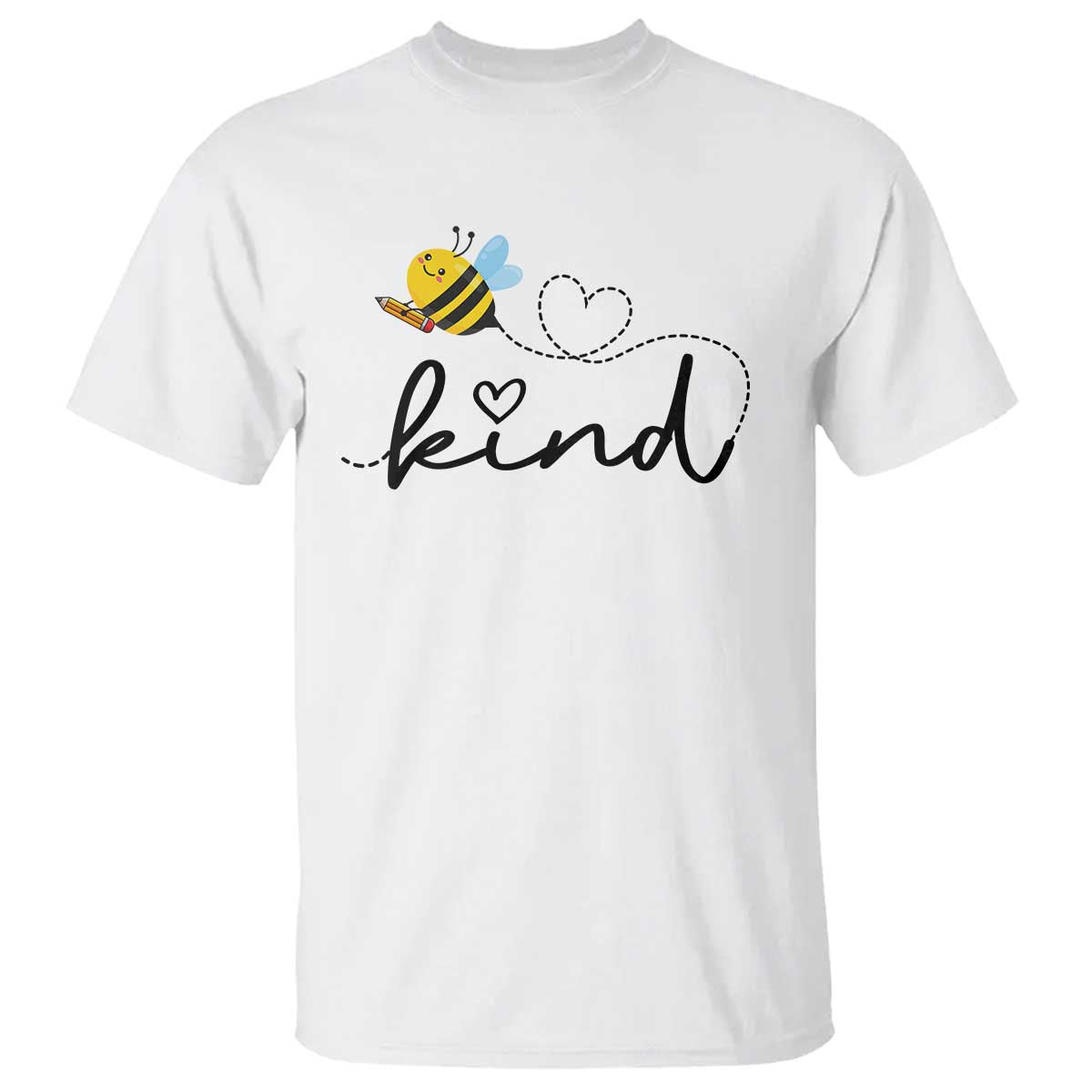 positive-quote-bee-t-shirt-be-kind-pencil-back-to-school-bumblebee