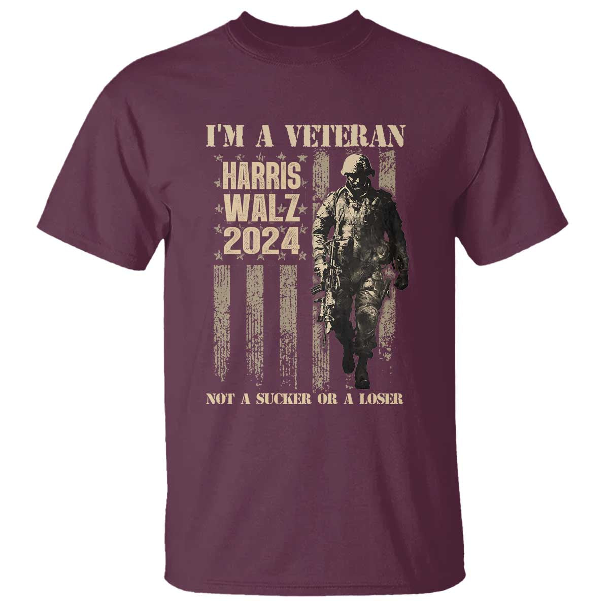 harris-walz-2024-t-shirt-im-a-veteran-not-a-sucker-or-a-loser-vintage-american-flag-military