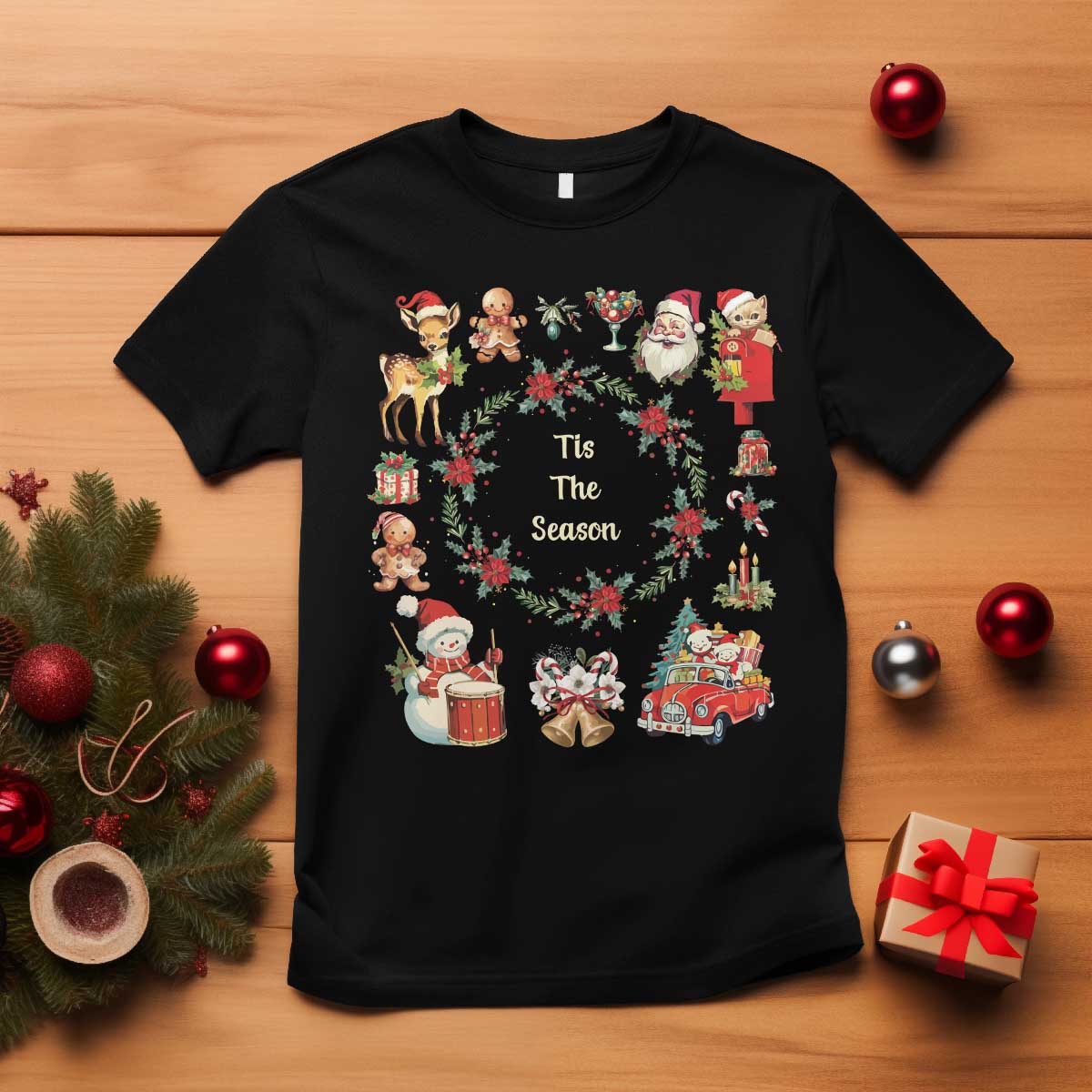 retro-vintage-christmas-t-shirt-tis-the-season-santa-hat-xmas-wrealth
