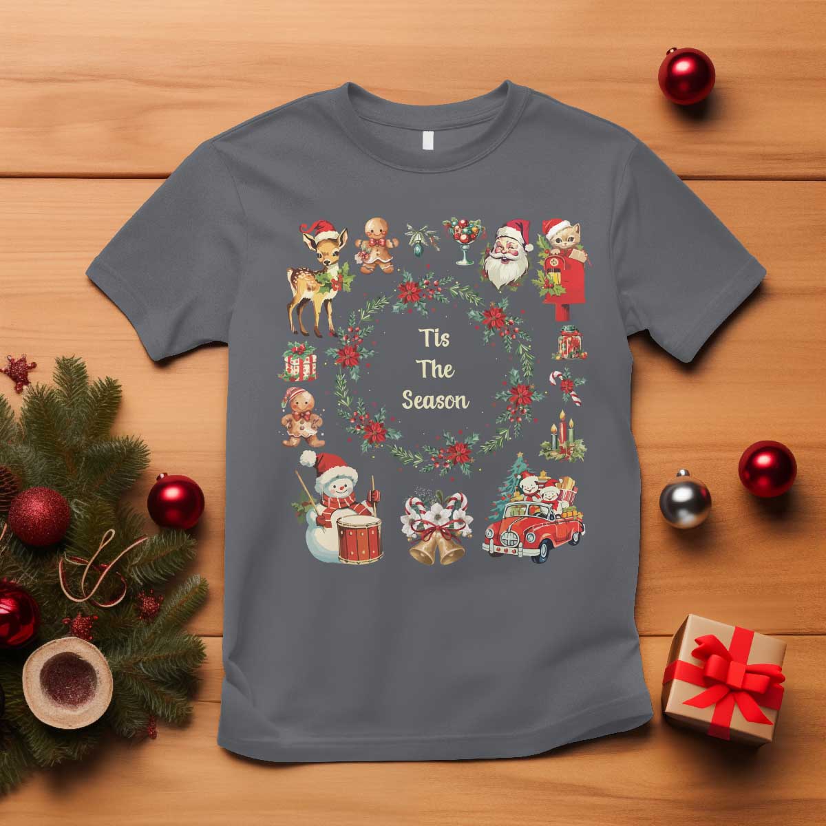 retro-vintage-christmas-t-shirt-tis-the-season-santa-hat-xmas-wrealth