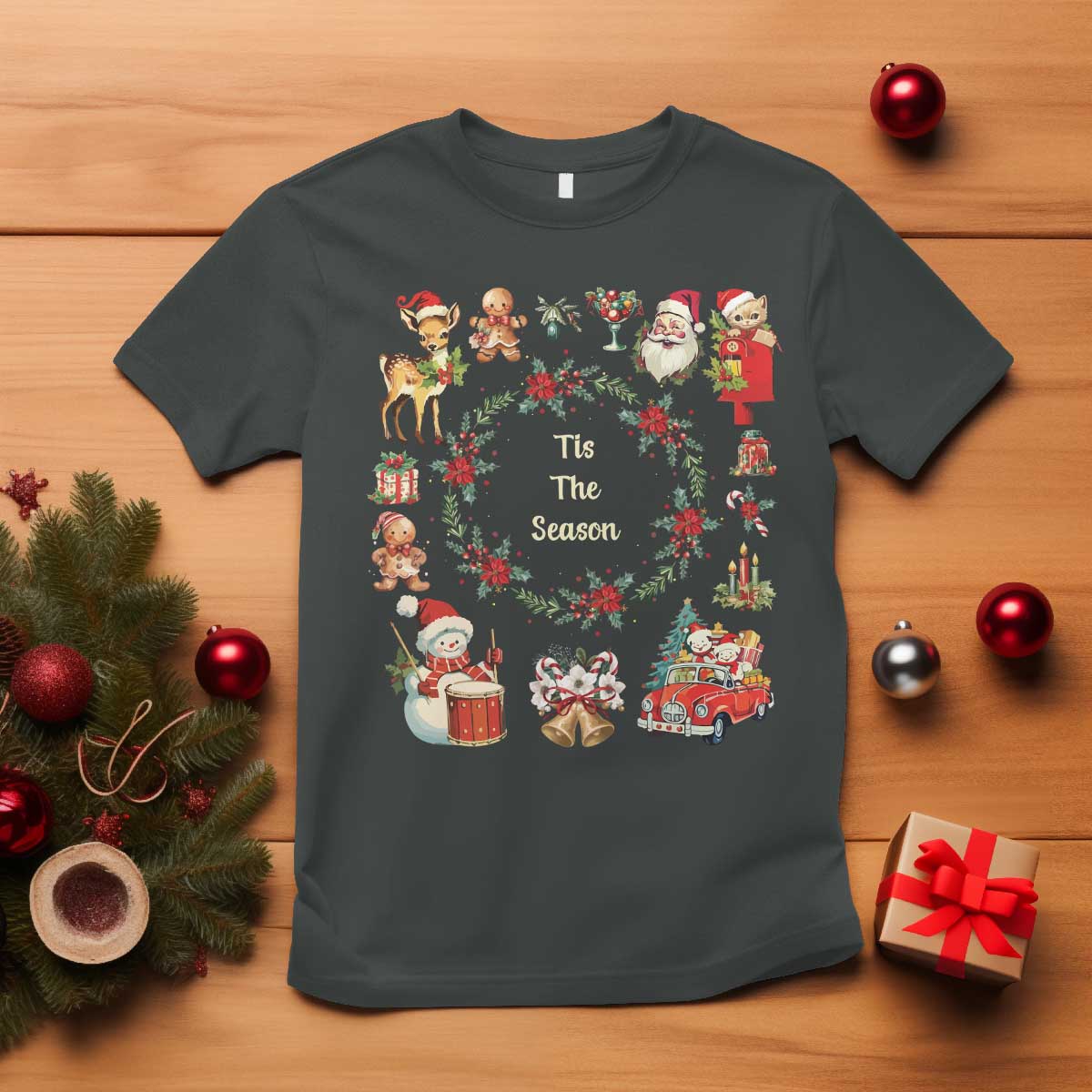 retro-vintage-christmas-t-shirt-tis-the-season-santa-hat-xmas-wrealth