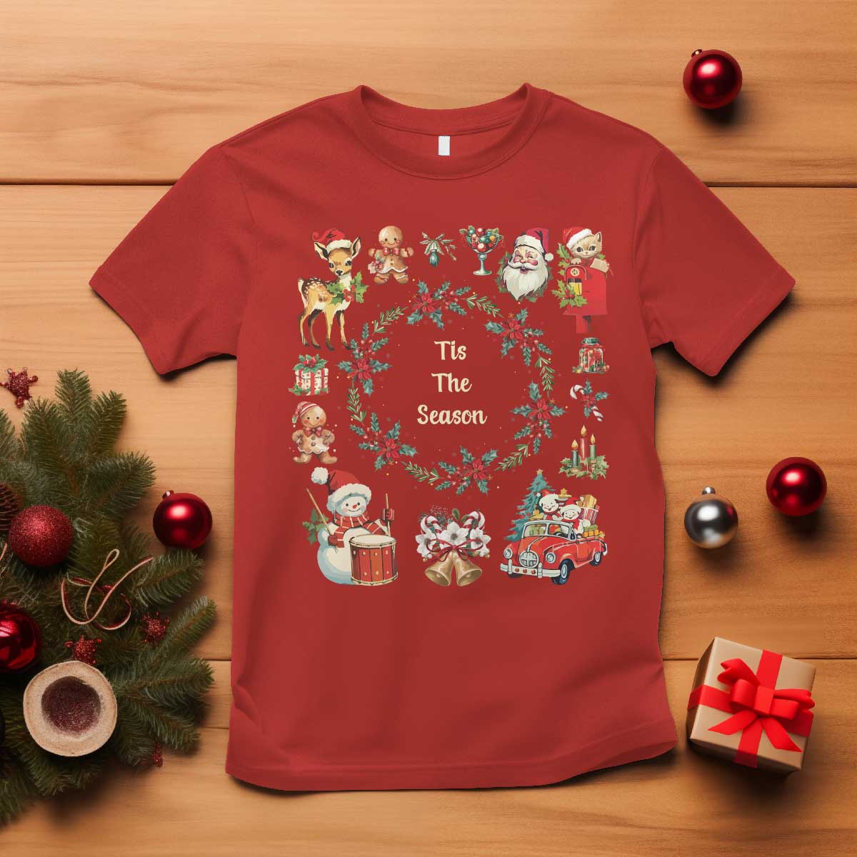 retro-vintage-christmas-t-shirt-tis-the-season-santa-hat-xmas-wrealth
