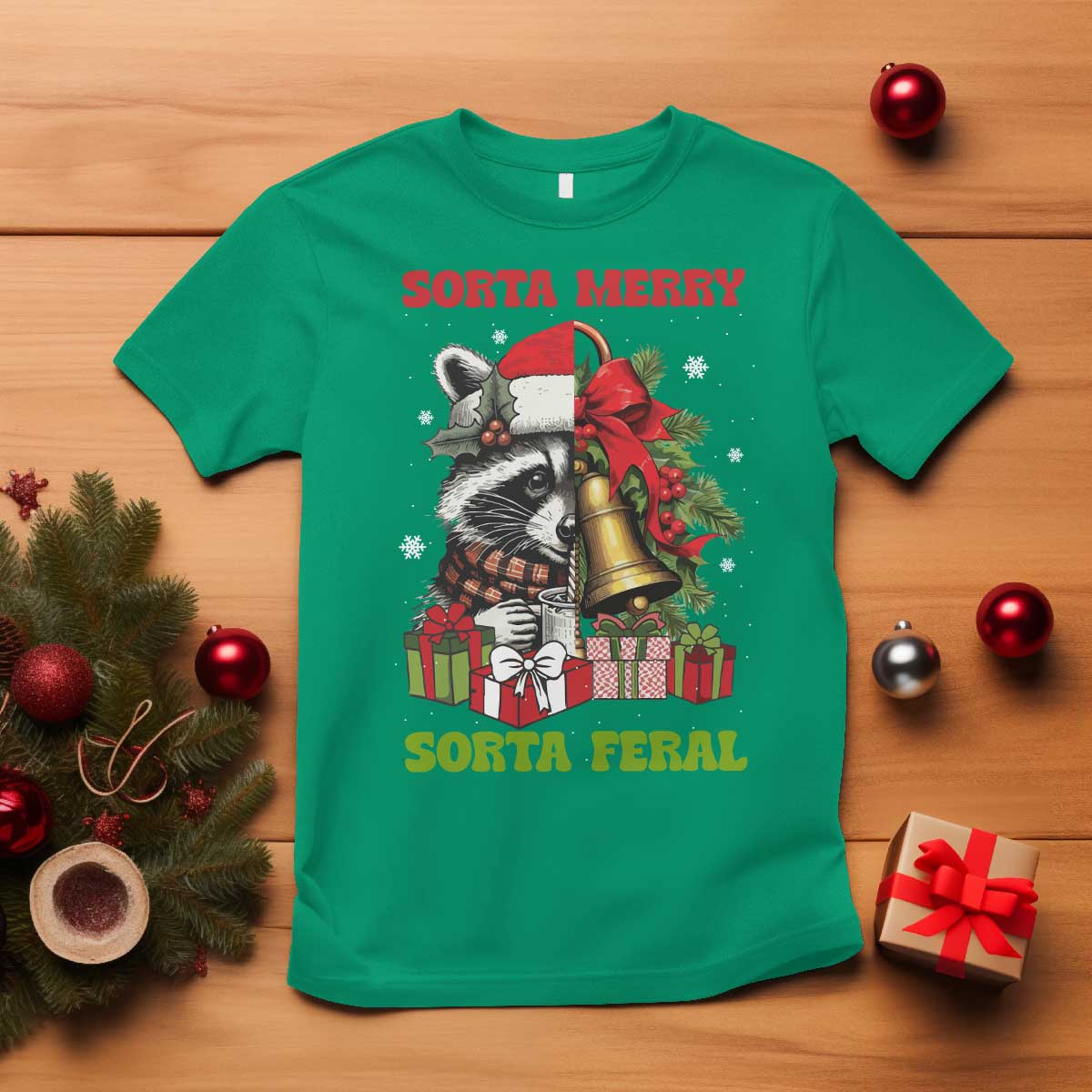 funny-christmas-racoon-t-shirt-sorta-merry-sorta-feral-xmas-wreath