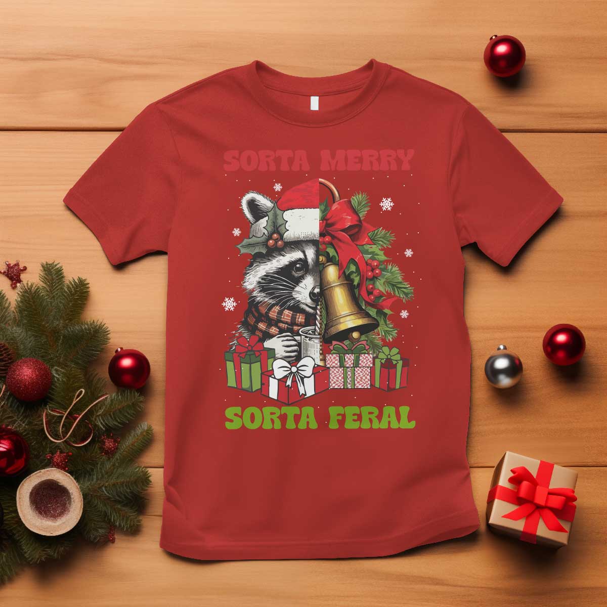 funny-christmas-racoon-t-shirt-sorta-merry-sorta-feral-xmas-wreath