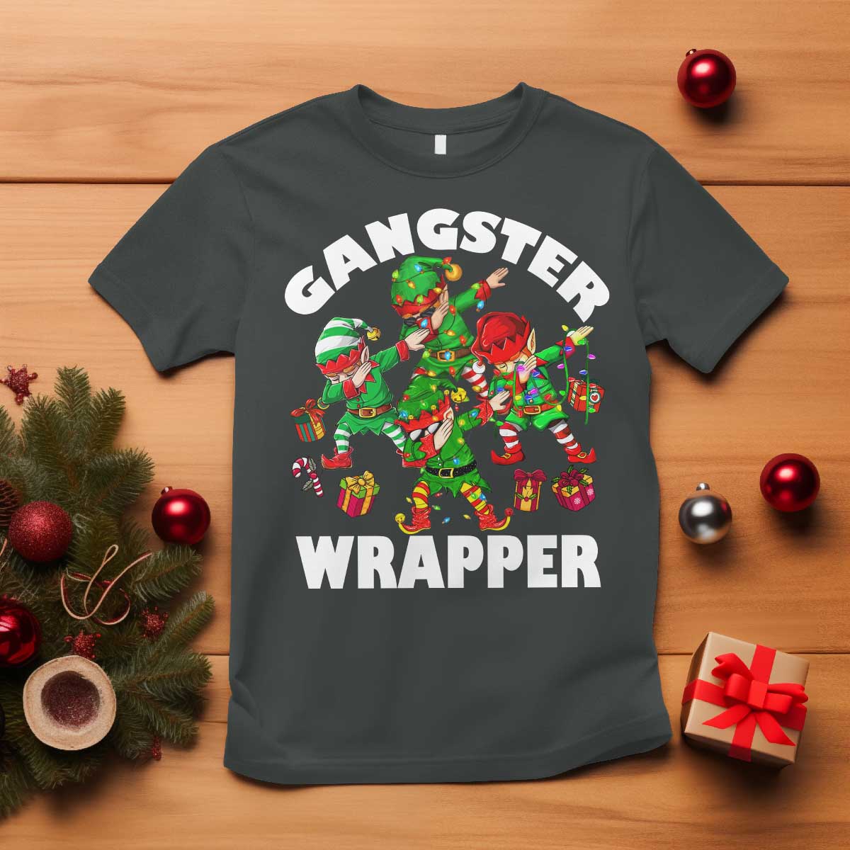 funny-gangster-wrapper-t-shirt-christmas-gangsta-elf-crew-presents
