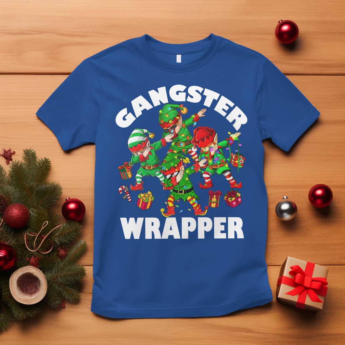funny-gangster-wrapper-t-shirt-christmas-gangsta-elf-crew-presents