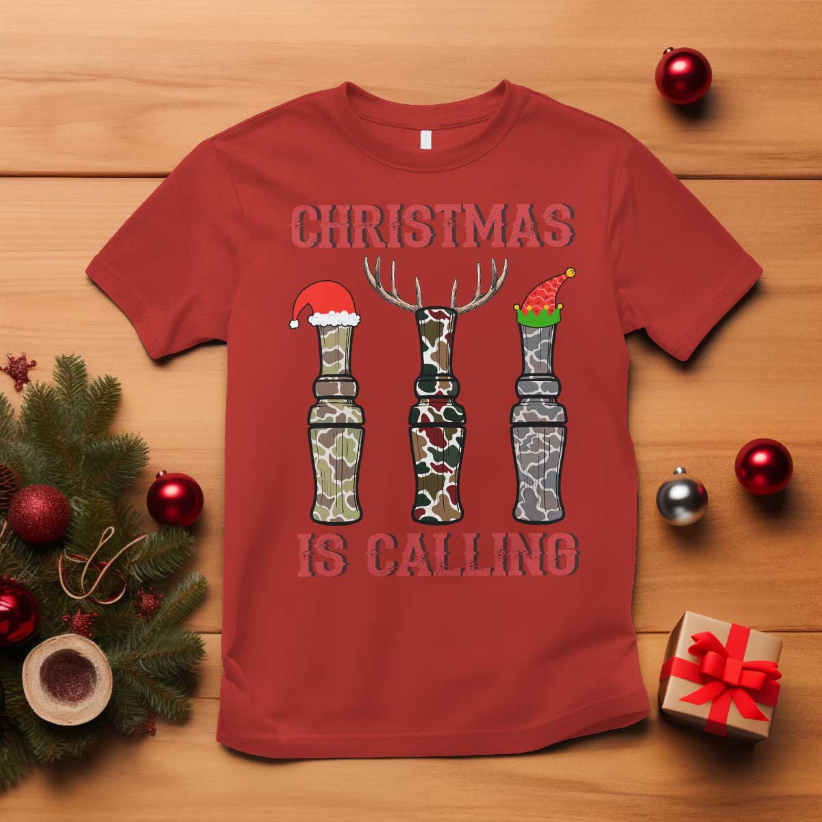 funny-christmas-hunting-t-shirt-christmas-is-calling-camouflage-hunting-whistle