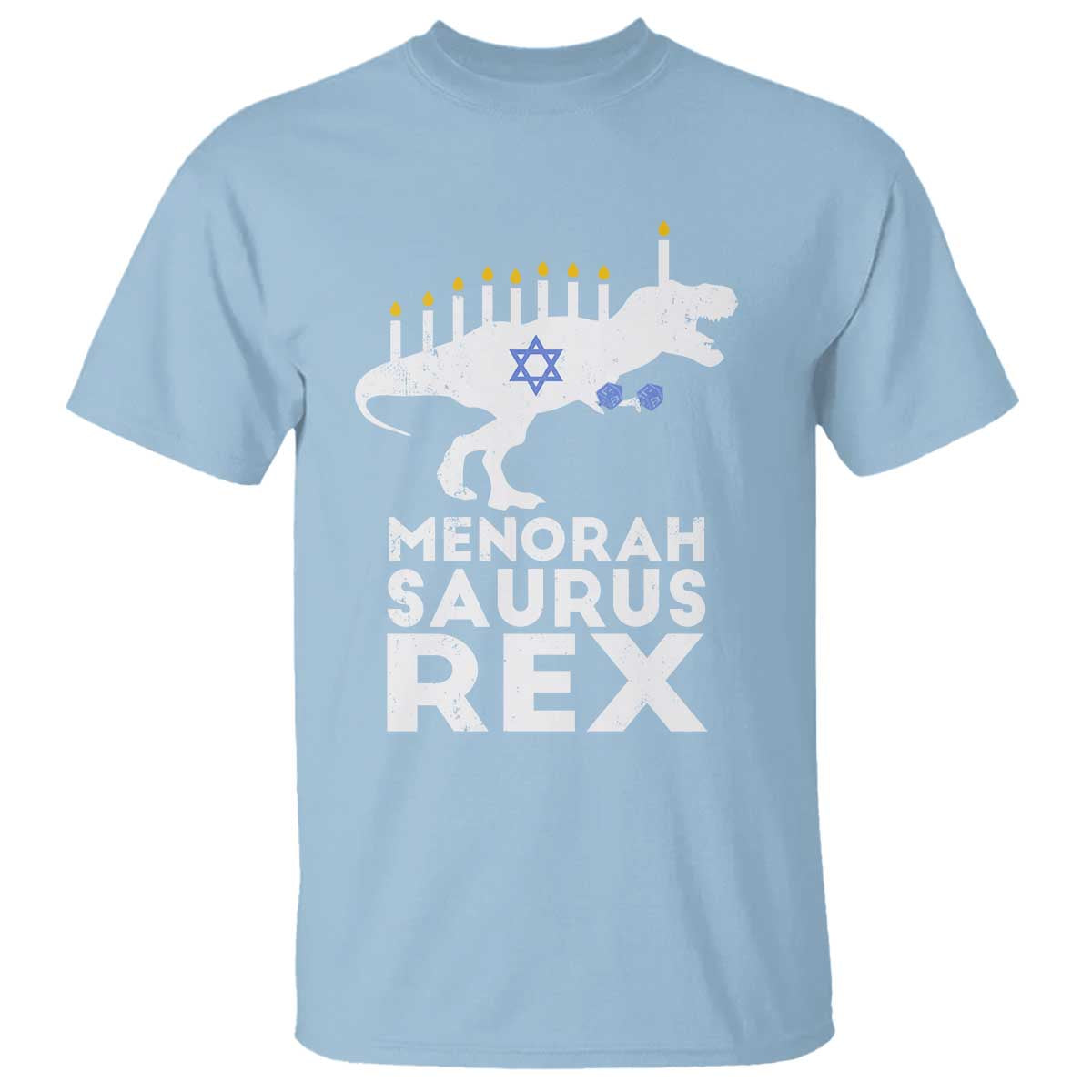 funny-hanukkah-t-shirt-menorah-saurus-rex-dinosaur-david-star